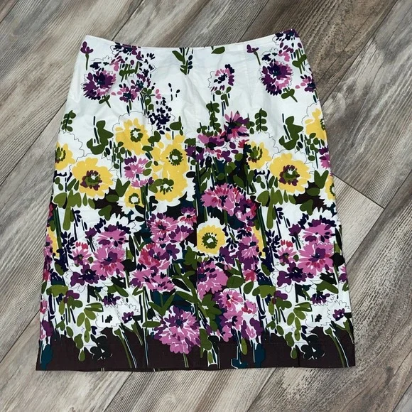 Heritage Collection By BASS Floral Cotton Skirt Sz 4 Women—A25 - Picture 4 of 6